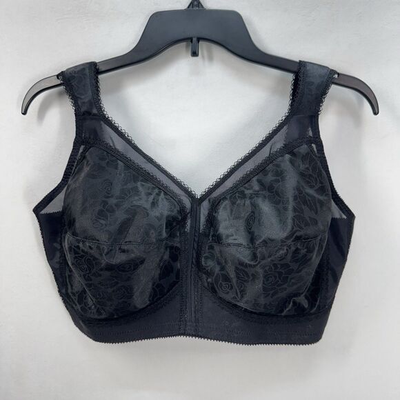 Playtex Size 38DDD Bra 18 Hour Ultimate Shoulder Comfort Wireless Black #4693 - Picture 2 of 6